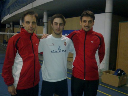 Misimović sa trenerima badminton reprezentacije Srbije