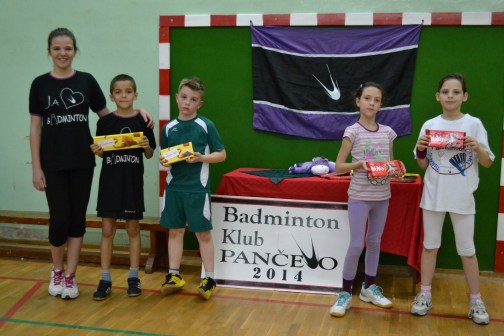 Sa leva na desno: 1. Nikola Borka, 2. Viktor Burjan, 3. Anđela Rašović, 3. Sanja Perić